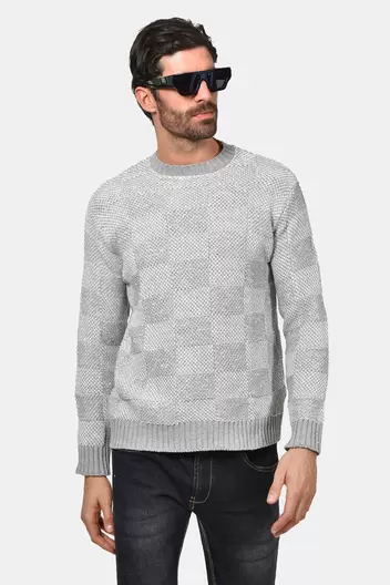 Ανδρικό Πουλόβερ Με Σχέδιο Σκακιέρα - ΜΠΛΕ Ανδρικό Πουλόβερ Με Σχέδιο Σκακιέρα - ΜΠΛΕ
