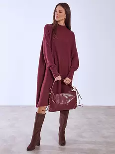 Φόρεμα πλεκτό με ψηλή λαιμόκοψη