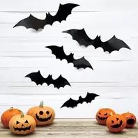 Διακοσμητικές 3D Νυχτερίδες Halloween Πάρτι 9cm - 12 τμχ.