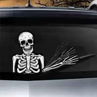 Αυτοκόλλητο Υαλοκαθαριστήρα Σκελετός 28x22cm