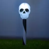 Halloween Ηλιακό Φανάρι Στικ Πορτοκαλί Μαύρο Λευκό Κολοκύθα Νεκροκεφαλή 35.5cm