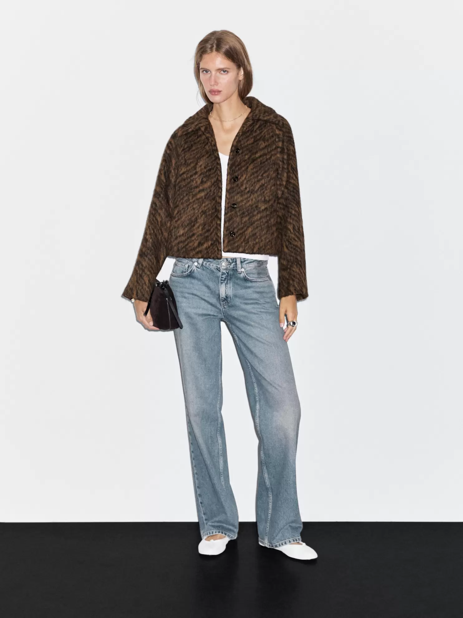 Κοντό παλτό animal print