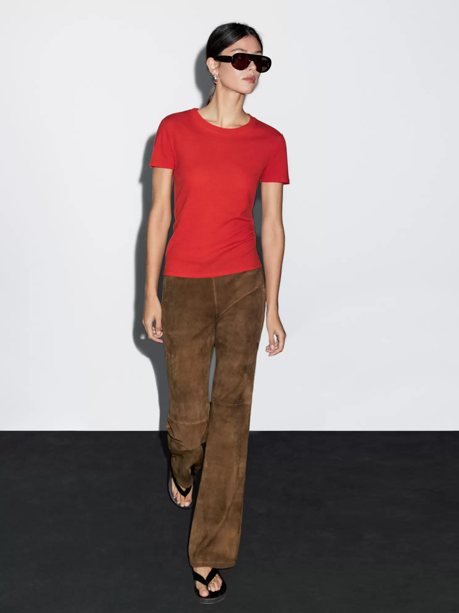 Βαμβακερή κρεπ μπλούζα με ανάγλυφη υφή