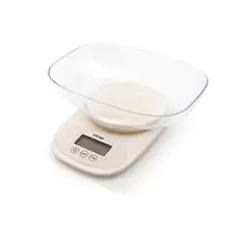 Ζυγαριά κουζίνας ψηφιακή με μπολ 5 κ. μπεζ