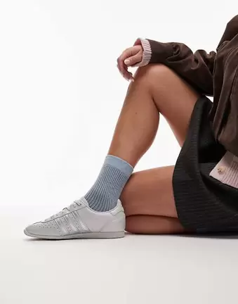 Adidas Originals Japan trainers in pearlized silver