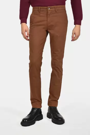 Ανδρικό Βαμβακερό Chinos Παντελόνι Σε Στενή Γραμμή - ΚΑΜΕΛ Ανδρικό Βαμβακερό Chinos Παντελόνι Σε Στενή Γραμμή - ΚΑΜΕΛ