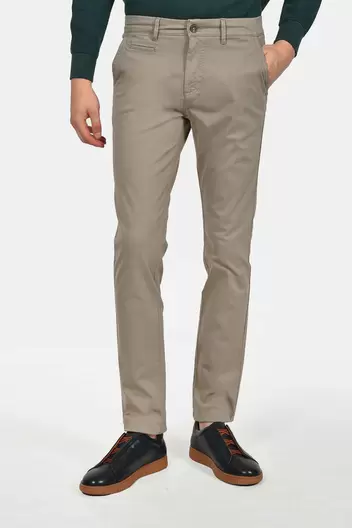 Ανδρικό Βαμβακερό Chinos Παντελόνι Σε Στενή Γραμμή - ΜΠΕΖ Ανδρικό Βαμβακερό Chinos Παντελόνι Σε Στενή Γραμμή - ΜΠΕΖ