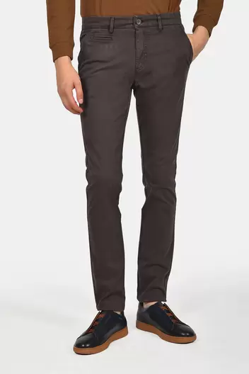 Ανδρικό Βαμβακερό Chinos Παντελόνι Σε Στενή Γραμμή - ΚΑΦΕ Ανδρικό Βαμβακερό Chinos Παντελόνι Σε Στενή Γραμμή - ΚΑΦΕ