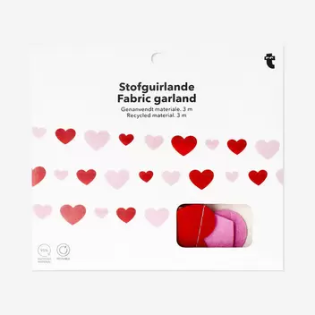 Fabric garland with felt hearts - 300 cm