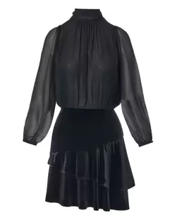 Φόρεμα κοντό με βελούδο και άνοιγμα στη πλάτη