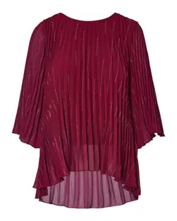 Μπλούζα πλισέ με strass