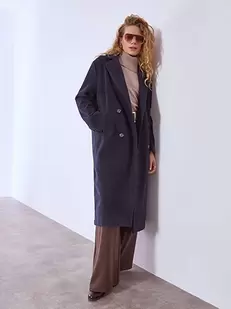 Παλτό μονόχρωμο με απαλή υφή