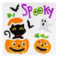 Gel Αυτοκόλλητα Τζαμιού Κολοκύθες Γάτα Φάντασμα