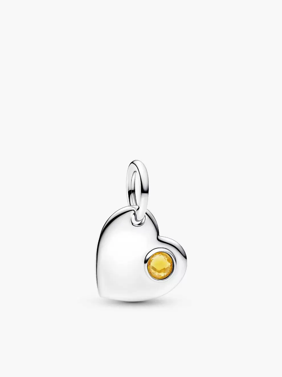 Κρεμαστό σύμβολο σε σχήμα καρδιάς με πέτρα σε μελί χρώμα και δυνατότητα εγχάραξης