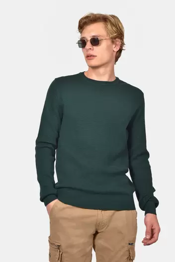 Ανδρικό Βαμβακερό Πουλόβερ Σε Normal Fit - ΠΡΑΣΙΝΟ                                                                Ανδρικό Βαμβακερό Πουλόβερ Σε Normal Fit - ΠΡΑΣΙΝΟ