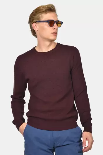 Ανδρικό Βαμβακερό Πουλόβερ Σε Normal Fit - ΜΕΛΙΤΖΑΝΙ                                                                Ανδρικό Βαμβακερό Πουλόβερ Σε Normal Fit - ΜΕΛΙΤΖΑΝΙ