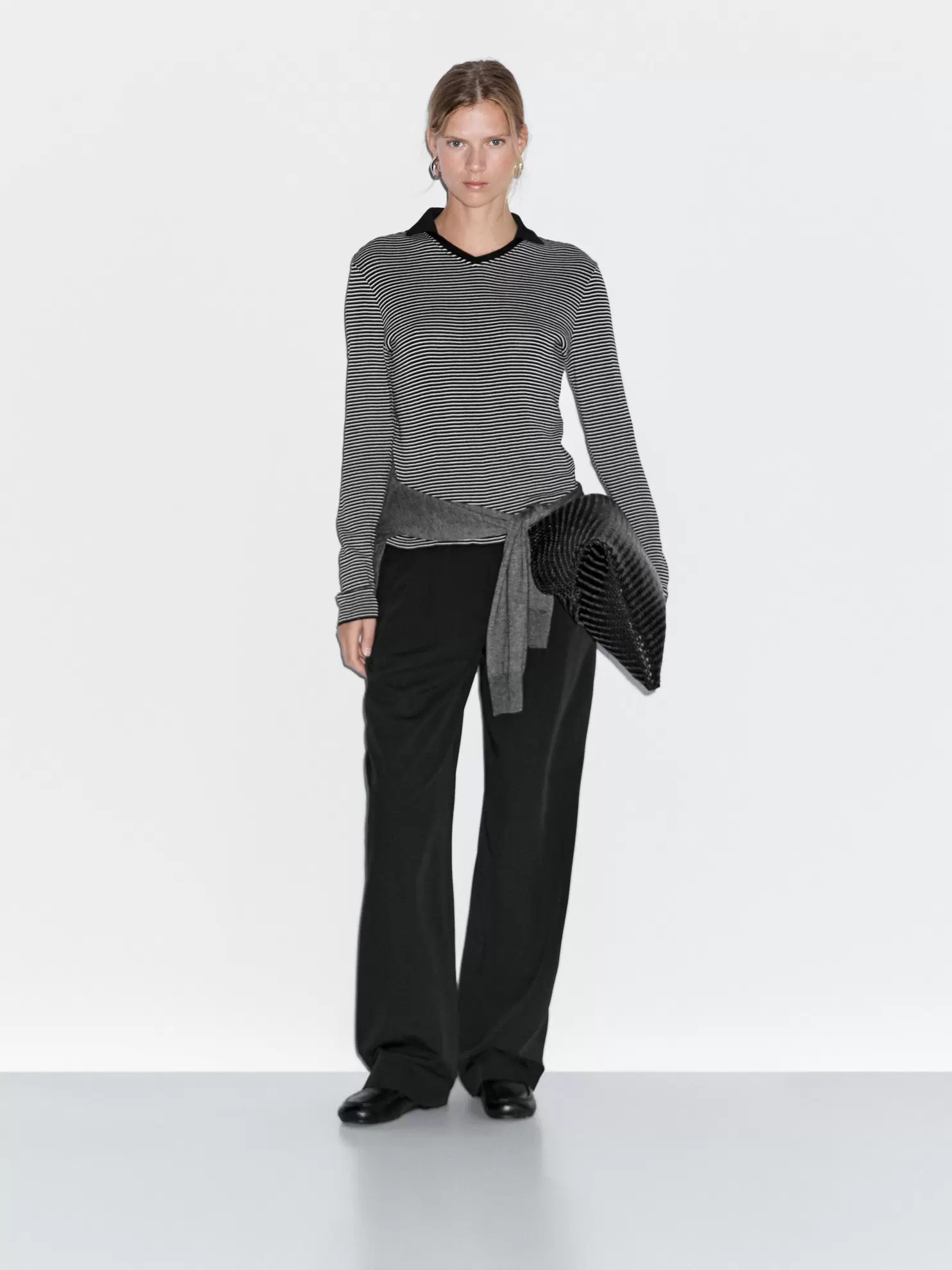 Μακρυμάνικη ριγέ πόλο μπλούζα