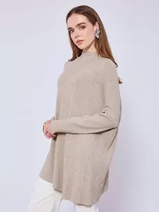 Πουλόβερ μακρύ με ασύμμετρο τελείωμα