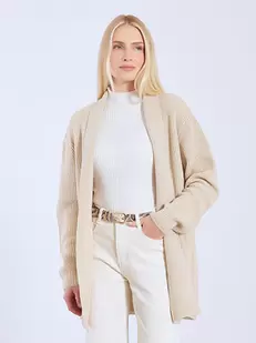 Ζακέτα μακριά πλεκτή ριπ