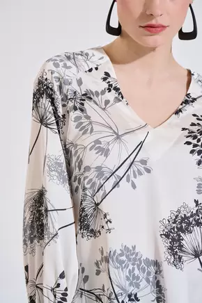 Σατέν μπλούζα με floral σχέδιο