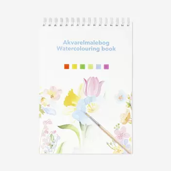 Watercolouring book with paint