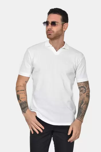 Ανδρική Μπλούζα Polo 100% Βαμβακερή – Φυσική Αναπνοή & Σταθερή Εφαρμογή - ΛΕΥΚΟ                                                                Ανδρική Μπλούζα Polo 100% Βαμβακερή – Φυσική Αναπνοή & Σταθερή Εφαρμογή - ΛΕΥΚΟ