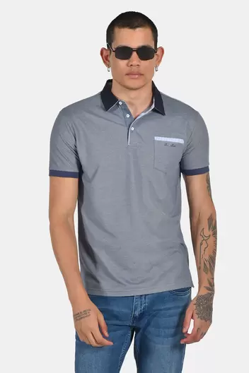 Ανδρική Μπλούζα Polo Normal Fit Με Contrast Λεπτομέρειες – Άνετη & Δροσερή - ΜΠΛΕ                                                                Ανδρική Μπλούζα Polo Normal Fit Με Contrast Λεπτομέρειες – Άνετη & Δροσερή - ΜΠΛΕ