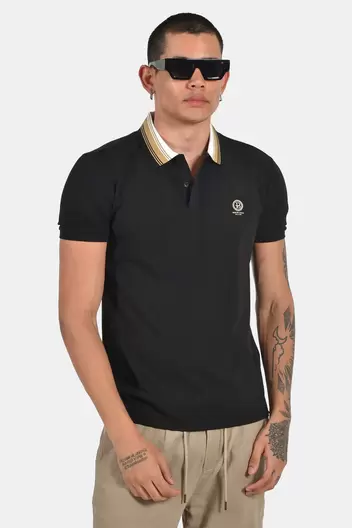 Ανδρική Μπλούζα Polo Normal Fit Με Αντίθεση Στον Γιακά & Διακριτικό Σήμα Στήθους - ΜΑΥΡΟ                                                                Ανδρική Μπλούζα Polo Normal Fit Με Αντίθεση Στον Γιακά & Διακριτικό Σήμα Στήθους - ΜΑΥΡΟ