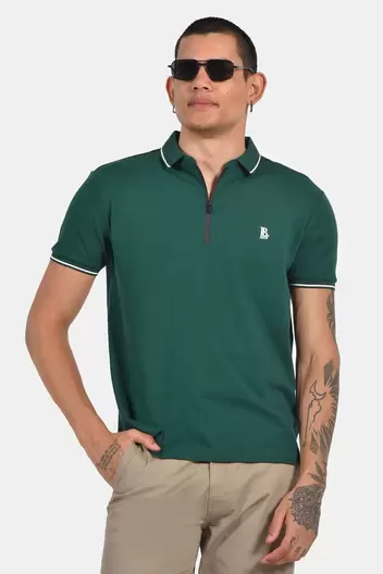 Ανδρική Μπλούζα Polo Normal Fit Με Φερμουάρ Λαιμόκοψης Από Βαμβάκι Με Ελαστίνη - ΛΑΔΙ Ανδρική Μπλούζα Polo Normal Fit Με Φερμουάρ Λαιμόκοψης Από Βαμβάκι Με Ελαστίνη - ΛΑΔΙ