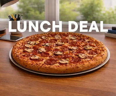 LUNCH DEAL ΜΕΣΑΙΑ ΠΙΤΣΑ €6.50