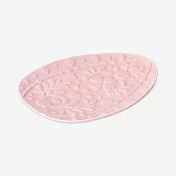 Pink Easter egg serving plate - 18 cm