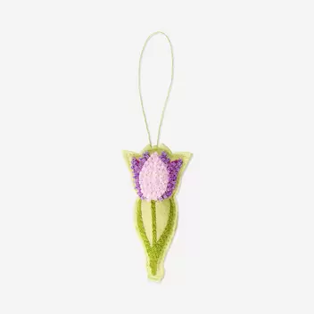 Hanging ornament - Tulip flower with beads