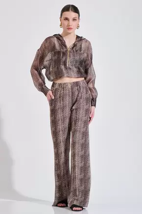 Παντελόνι με άνετη γραμμή με animal print