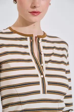 Μπλούζα ριγέ βαμβακέρη με κουμπιά