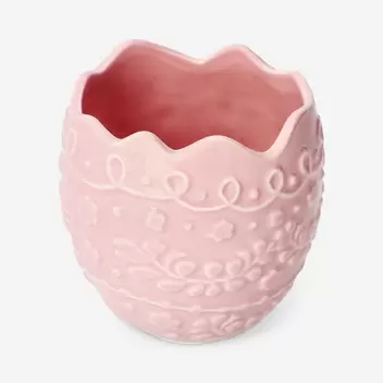 Pink Easter egg flowerpot - 10 cm