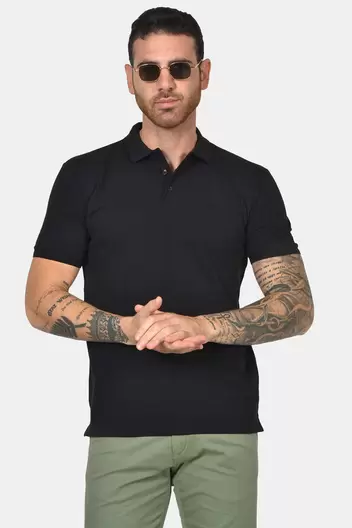 Ανδρική Μπλούζα Polo 100% Βαμβακερή – Φυσική Αίσθηση & Κομψή Εφαρμογή - ΜΑΥΡΟ                                                                Ανδρική Μπλούζα Polo 100% Βαμβακερή – Φυσική Αίσθηση & Κομψή Εφαρμογή - ΜΑΥΡΟ