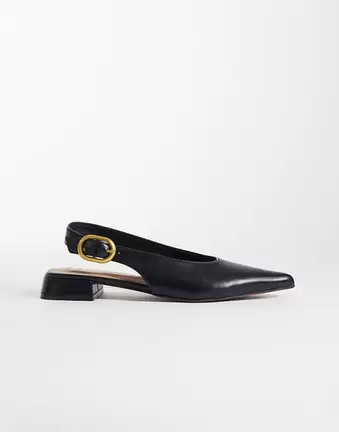 ASOS DESIGN Leonora slingback ballet in black