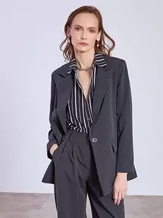 Σακάκι μονόχρωμο με κουμπί