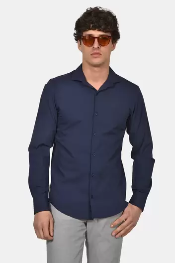 Ανδρικό Επίσημο Πουκάμισο Normal Fit Από Bamboo Με Απαλή Αίσθηση - ΜΠΛΕ                                                                Ανδρικό Επίσημο Πουκάμισο Normal Fit Από Bamboo Με Απαλή Αίσθηση - ΜΠΛΕ