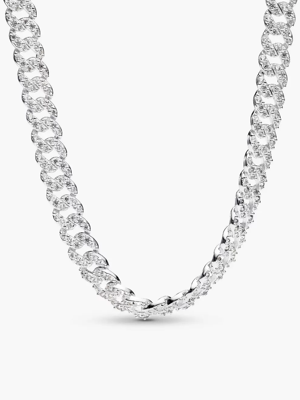 Κουβανέζικη αλυσίδα λαιμού με πέτρες pavé