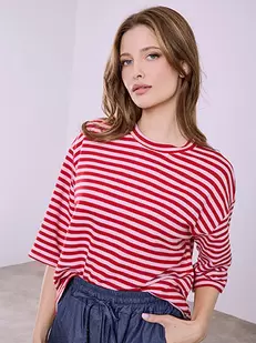 Μπλούζα με ρίγες από βαμβάκι