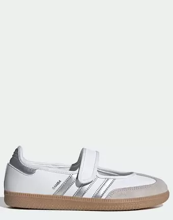 Adidas Originals Samba Mary Jane in white and silver metallic
