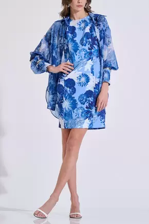 Εμπριμέ Αμάνικο Φόρεμα με Floral Μοτίβο