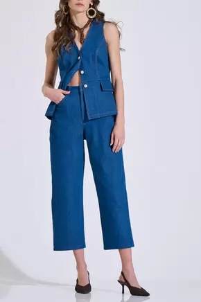 Βαμβακερό Τζιν Παντελόνι Cropped