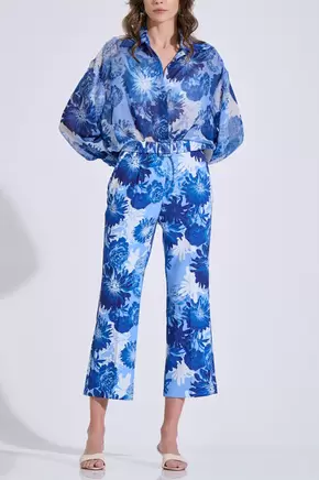 Εμπριμέ Παντελόνι Cropped