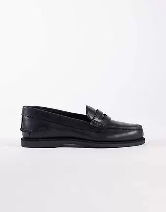 Timberland Classic boat loafer in black full grain leather