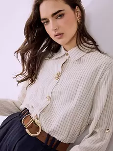 Πουκάμισο ριγέ με λινό