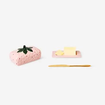 Pink strawberry butter tray