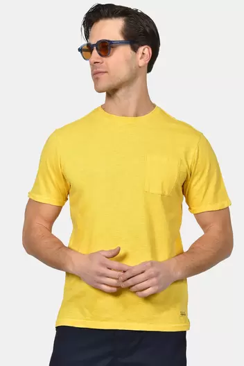 Ανδρικό T-shirt Normal Fit Από 100% Βαμβάκι Με Τσέπη Στήθους - ΚΙΤΡΙΝΟ                                                                Ανδρικό T-shirt Normal Fit Από 100% Βαμβάκι Με Τσέπη Στήθους - ΚΙΤΡΙΝΟ