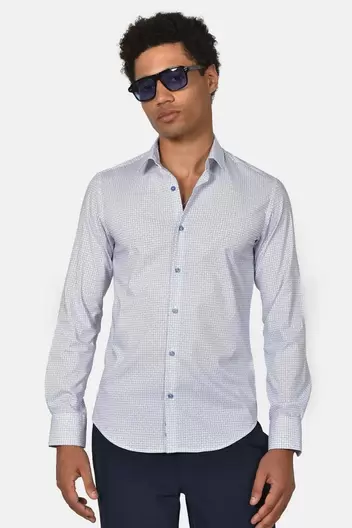 Ανδρικό Εμπριμέ Πουκάμισο Normal Fit Με Ελαστική Άνεση & Κομψό Minimal Pattern - ΜΠΛΕ Ανδρικό Εμπριμέ Πουκάμισο Normal Fit Με Ελαστική Άνεση & Κομψό Minimal Pattern - ΜΠΛΕ